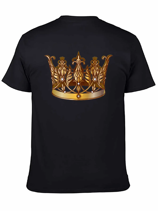 Cool Royal Gold Crown Jewels Image Lightweight Cotton T-Shirt – Daily Comfort Graphic Shirt