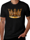 Cool Royal Gold Crown Jewels Image Lightweight Cotton T-Shirt – Daily Comfort Graphic Shirt