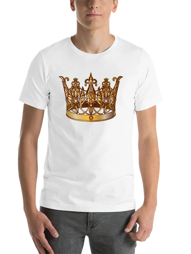 Cool Royal Gold Crown Jewels Image Lightweight Cotton T-Shirt – Daily Comfort Graphic Shirt