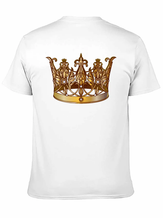 Cool Royal Gold Crown Jewels Image Lightweight Cotton T-Shirt – Daily Comfort Graphic Shirt