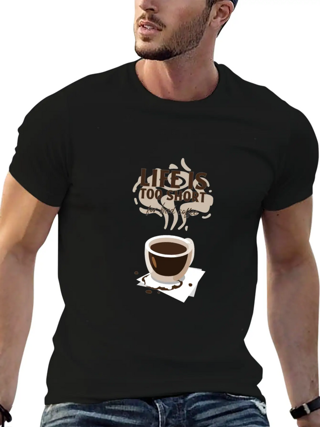 Cool Tshirt Design Template Coffee Enthusiasts Lightweight Cotton T-Shirt – Daily Comfort Graphic Shirt