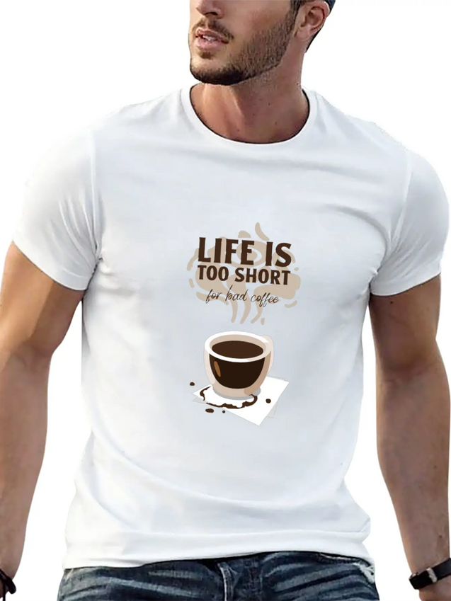 Cool Tshirt Design Template Coffee Enthusiasts Lightweight Cotton T-Shirt – Daily Comfort Graphic Shirt