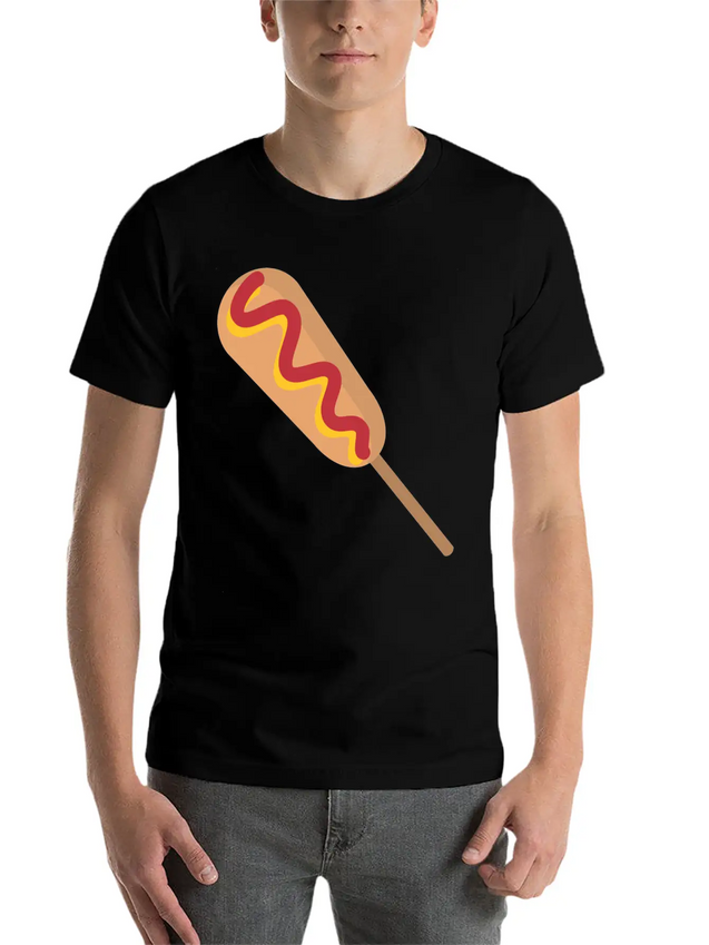 Corn Dog Cartoon Lightweight Cotton T-Shirt – Daily Comfort Graphic Shirt