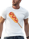 Corn Dog Cartoon Lightweight Cotton T-Shirt – Daily Comfort Graphic Shirt