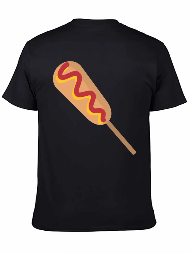 Corn Dog Cartoon Lightweight Cotton T-Shirt – Daily Comfort Graphic Shirt