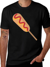 Corn Dog Cartoon Lightweight Cotton T-Shirt – Daily Comfort Graphic Shirt