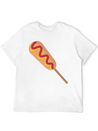 Corn Dog Cartoon Lightweight Cotton T-Shirt – Daily Comfort Graphic Shirt