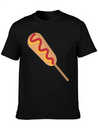 Corn Dog Cartoon Lightweight Cotton T-Shirt – Daily Comfort Graphic Shirt