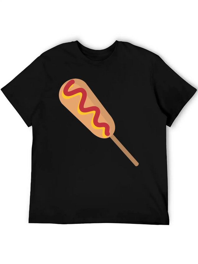 Corn Dog Cartoon Lightweight Cotton T-Shirt – Daily Comfort Graphic Shirt