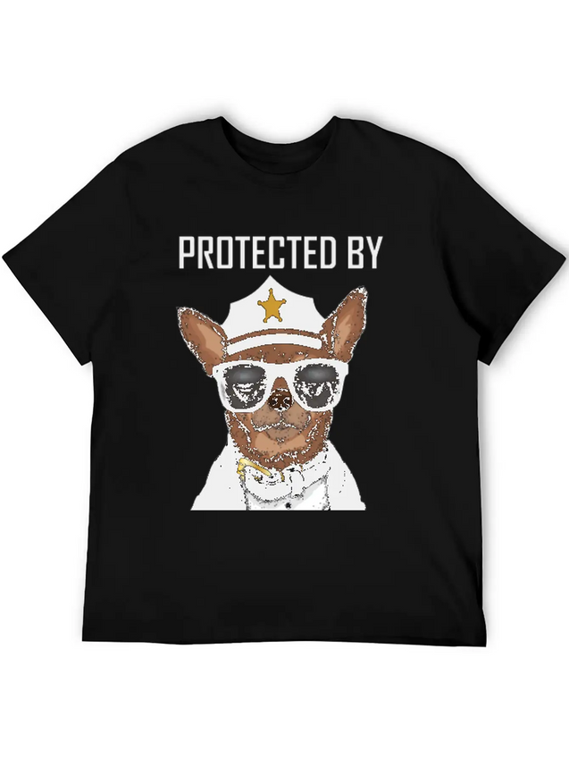 COVID 19 Protected By Chihuahua Security Lightweight Cotton T-Shirt – Daily Comfort Graphic Shirt