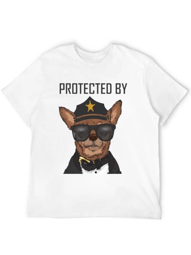 COVID 19 Protected By Chihuahua Security Lightweight Cotton T-Shirt – Daily Comfort Graphic Shirt