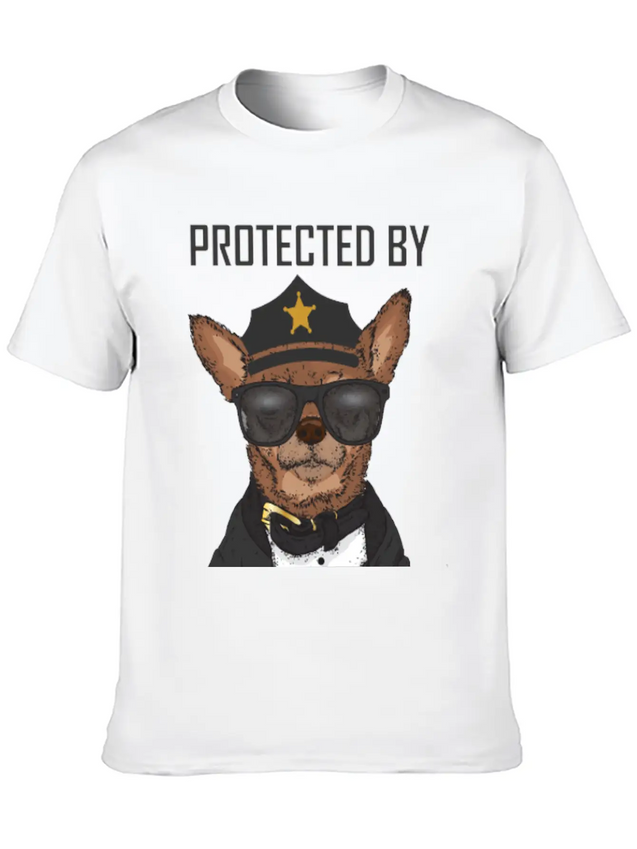 COVID 19 Protected By Chihuahua Security Lightweight Cotton T-Shirt – Daily Comfort Graphic Shirt