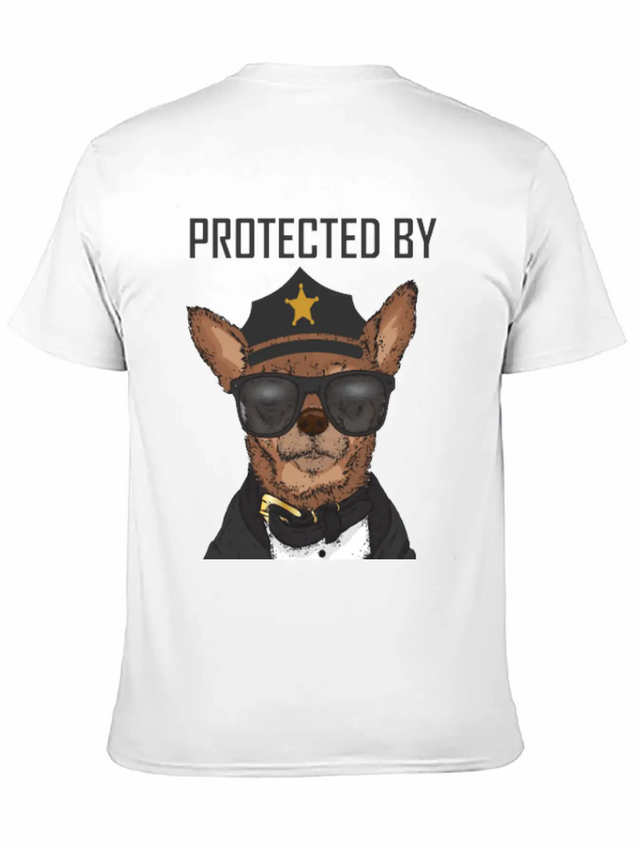 COVID 19 Protected By Chihuahua Security Lightweight Cotton T-Shirt – Daily Comfort Graphic Shirt