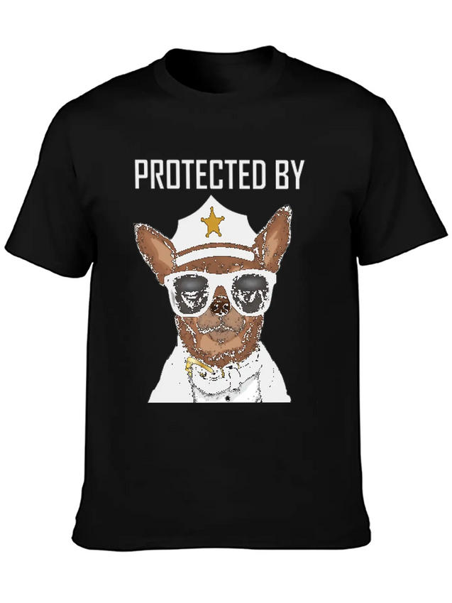 COVID 19 Protected By Chihuahua Security Lightweight Cotton T-Shirt – Daily Comfort Graphic Shirt