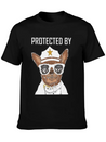COVID 19 Protected By Chihuahua Security Lightweight Cotton T-Shirt – Daily Comfort Graphic Shirt