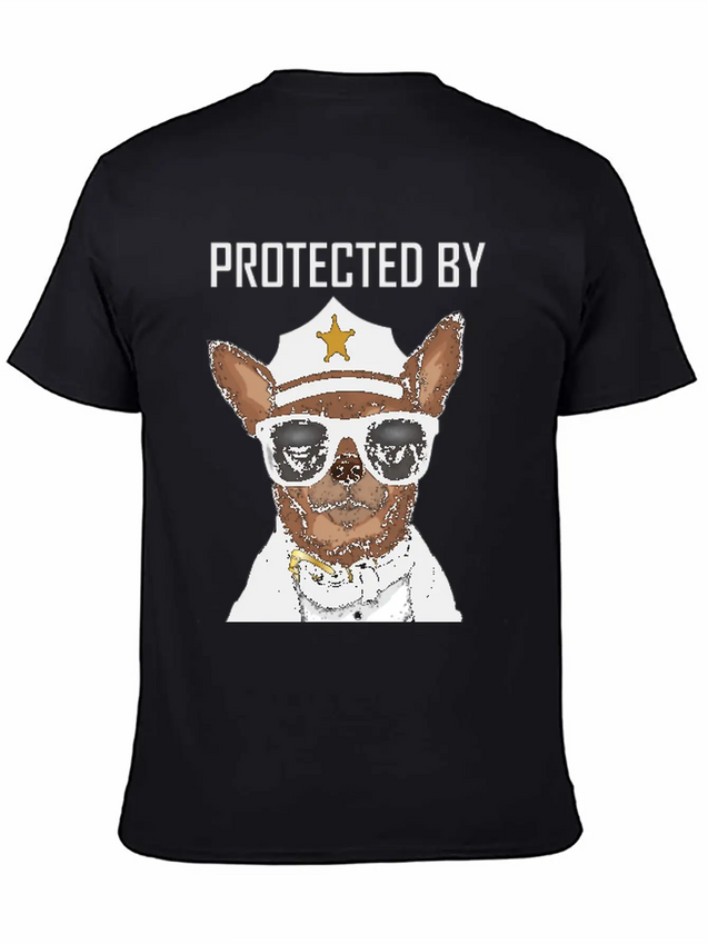 COVID 19 Protected By Chihuahua Security Lightweight Cotton T-Shirt – Daily Comfort Graphic Shirt