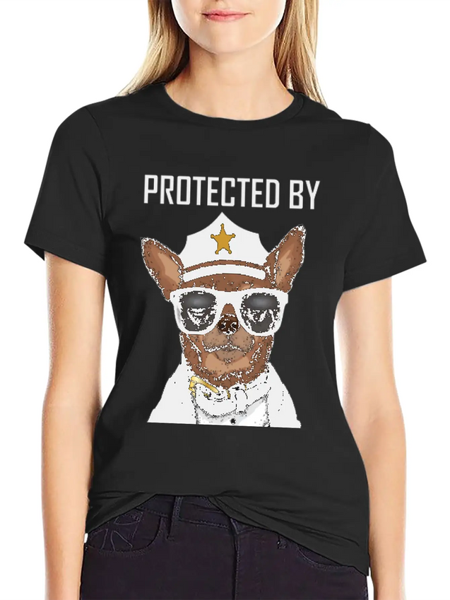 COVID 19 Protected By Chihuahua Security Lightweight Cotton T-Shirt – Daily Comfort Graphic Shirt