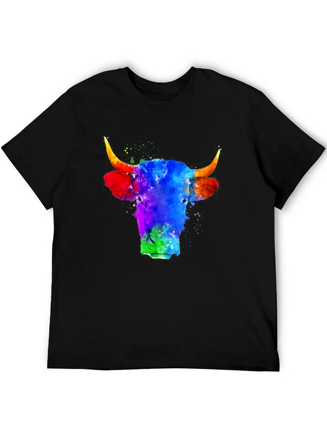 Cow Watercolor Art Lightweight Cotton T-Shirt – Daily Comfort Graphic Shirt