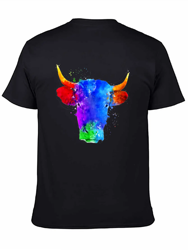 Cow Watercolor Art Lightweight Cotton T-Shirt – Daily Comfort Graphic Shirt