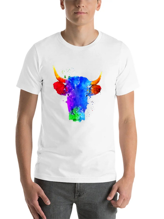 Cow Watercolor Art Lightweight Cotton T-Shirt – Daily Comfort Graphic Shirt