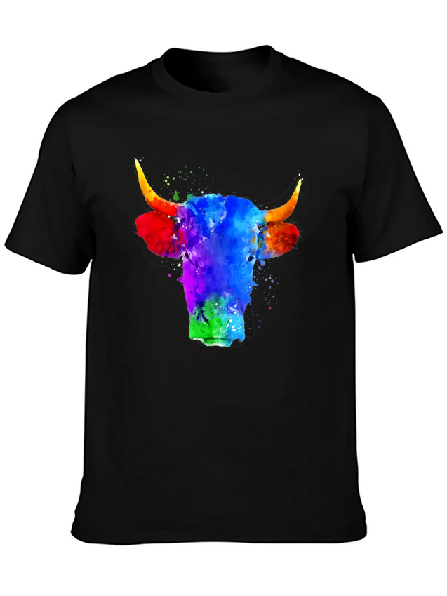 Cow Watercolor Art Lightweight Cotton T-Shirt – Daily Comfort Graphic Shirt