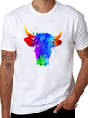 Cow Watercolor Art Lightweight Cotton T-Shirt – Daily Comfort Graphic Shirt