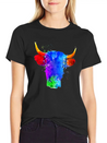 Cow Watercolor Art Lightweight Cotton T-Shirt – Daily Comfort Graphic Shirt