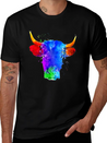 Cow Watercolor Art Lightweight Cotton T-Shirt – Daily Comfort Graphic Shirt