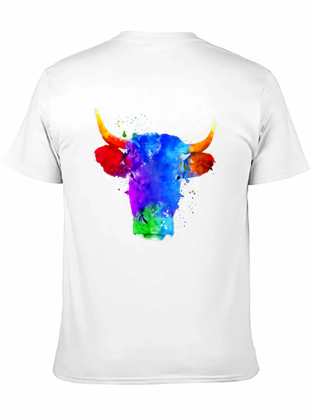 Cow Watercolor Art Lightweight Cotton T-Shirt – Daily Comfort Graphic Shirt