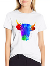 Cow Watercolor Art Lightweight Cotton T-Shirt – Daily Comfort Graphic Shirt