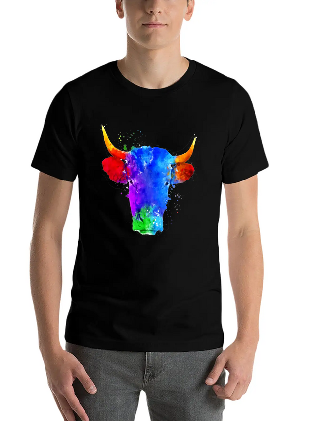 Cow Watercolor Art Lightweight Cotton T-Shirt – Daily Comfort Graphic Shirt