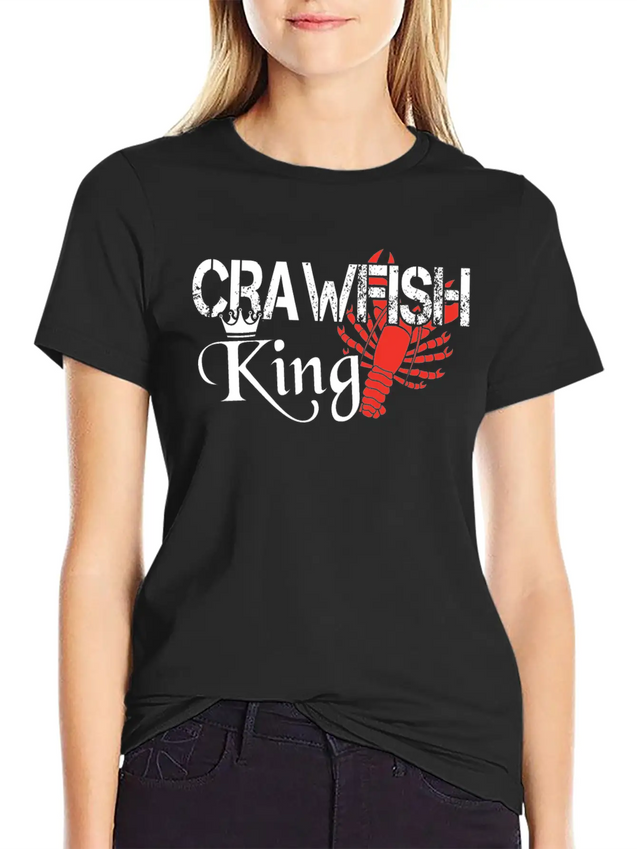 Crawfish King Crayfish Boil Party Festival Lightweight Cotton T-Shirt – Daily Comfort Graphic Shirt