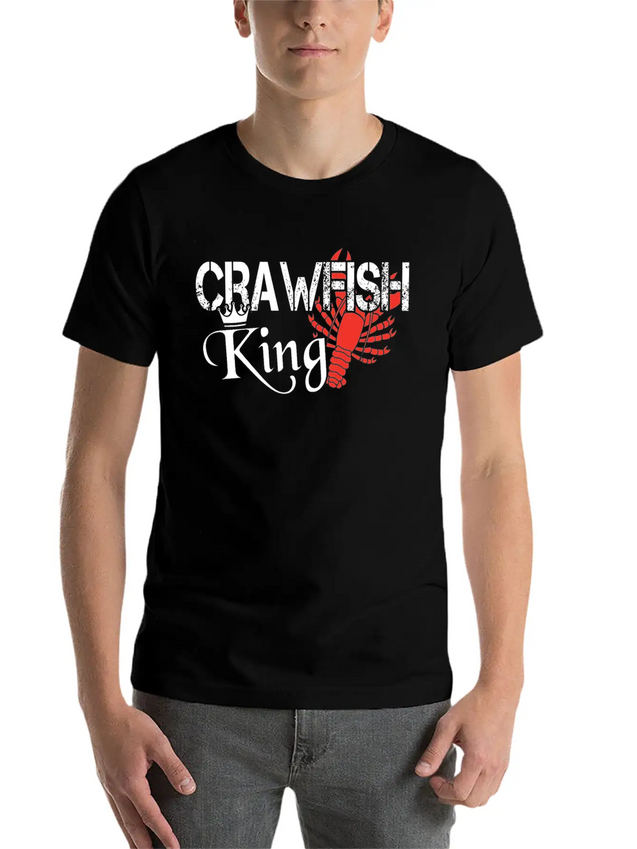 Crawfish King Crayfish Boil Party Festival Lightweight Cotton T-Shirt – Daily Comfort Graphic Shirt