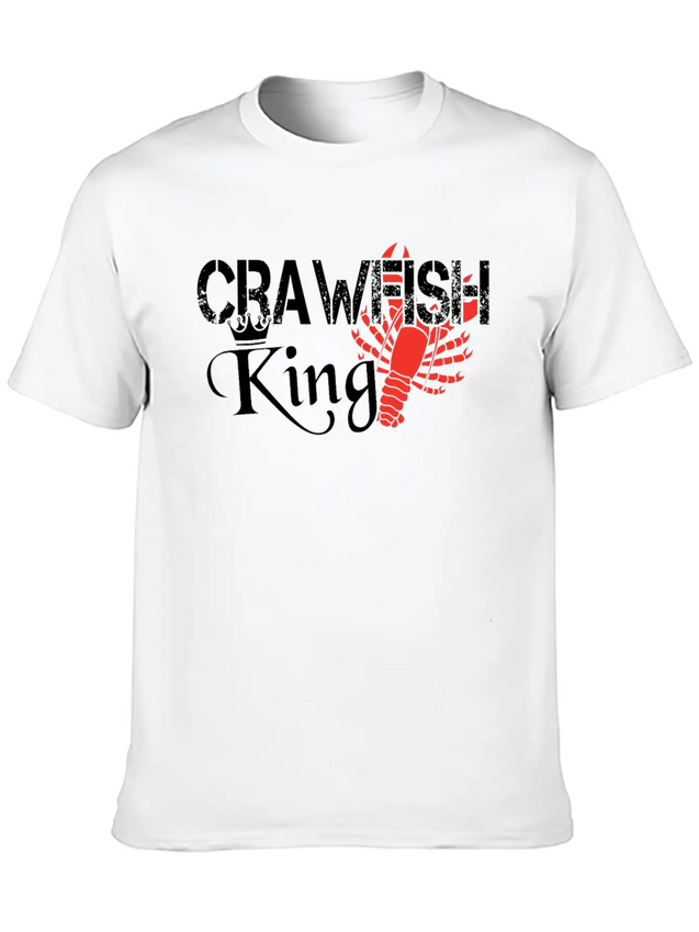 Crawfish King Crayfish Boil Party Festival Lightweight Cotton T-Shirt – Daily Comfort Graphic Shirt