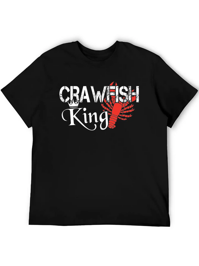 Crawfish King Crayfish Boil Party Festival Lightweight Cotton T-Shirt – Daily Comfort Graphic Shirt