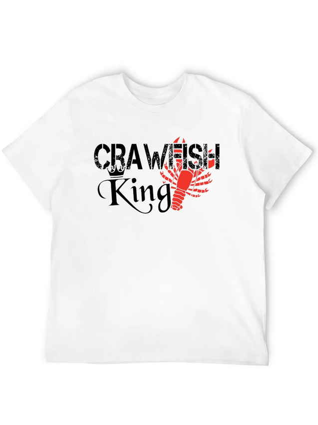 Crawfish King Crayfish Boil Party Festival Lightweight Cotton T-Shirt – Daily Comfort Graphic Shirt