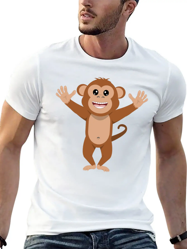 Crazy Monkey Lightweight Cotton T-Shirt – Daily Comfort Graphic Shirt