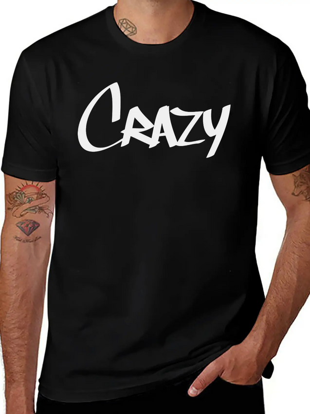 Crazy Tag Lightweight Cotton T-Shirt – Daily Comfort Graphic Shirt