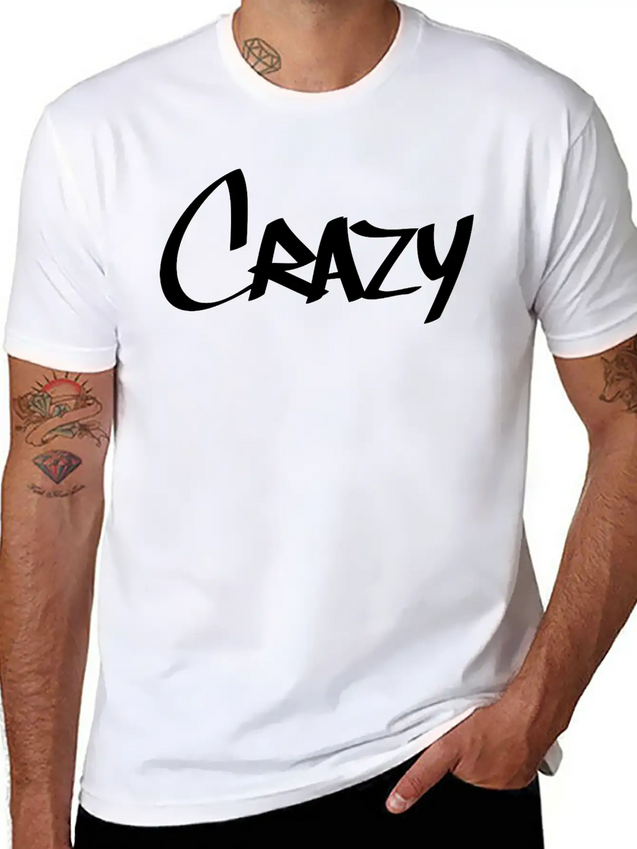 Crazy Tag Lightweight Cotton T-Shirt – Daily Comfort Graphic Shirt