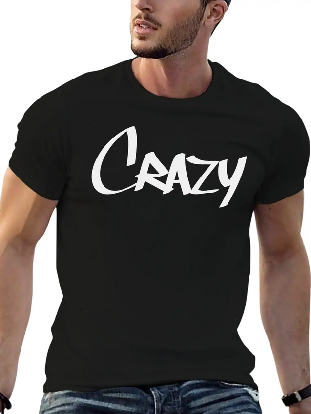 Crazy Tag Lightweight Cotton T-Shirt – Daily Comfort Graphic Shirt