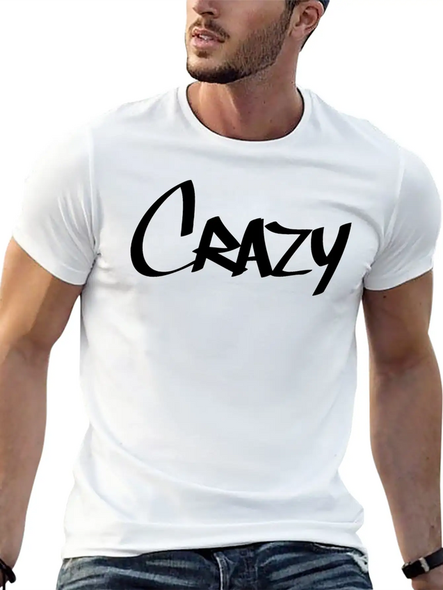 Crazy Tag Lightweight Cotton T-Shirt – Daily Comfort Graphic Shirt