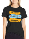 Creativity Takes Courage Amazing Black Male Tshirt Lightweight Cotton T-Shirt – Daily Comfort Graphic Shirt