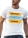 Creativity Takes Courage Amazing Black Male Tshirt Lightweight Cotton T-Shirt – Daily Comfort Graphic Shirt