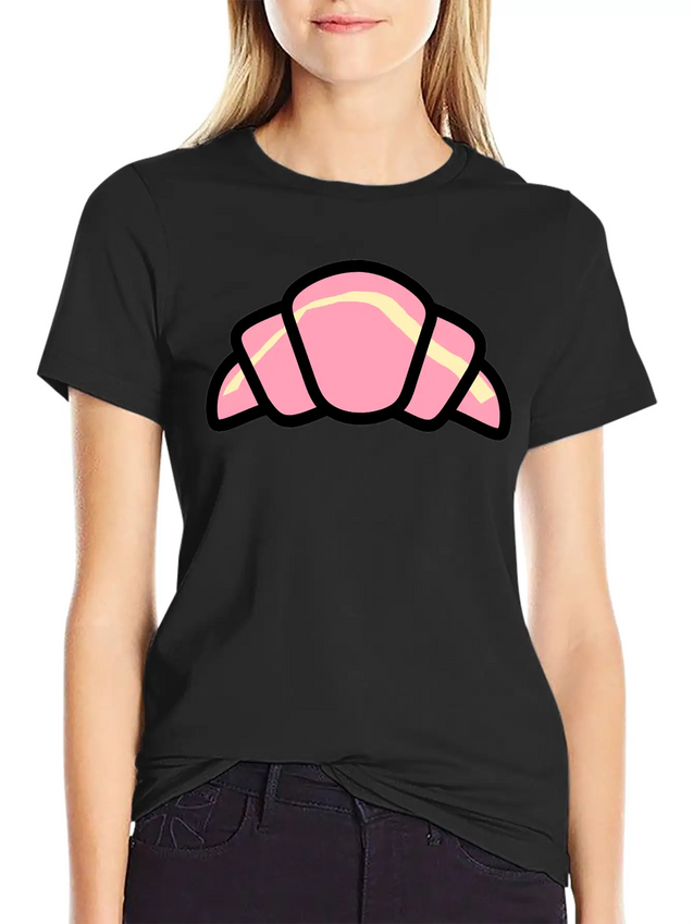 Croissant Colour Lightweight Cotton T-Shirt – Daily Comfort Graphic Shirt
