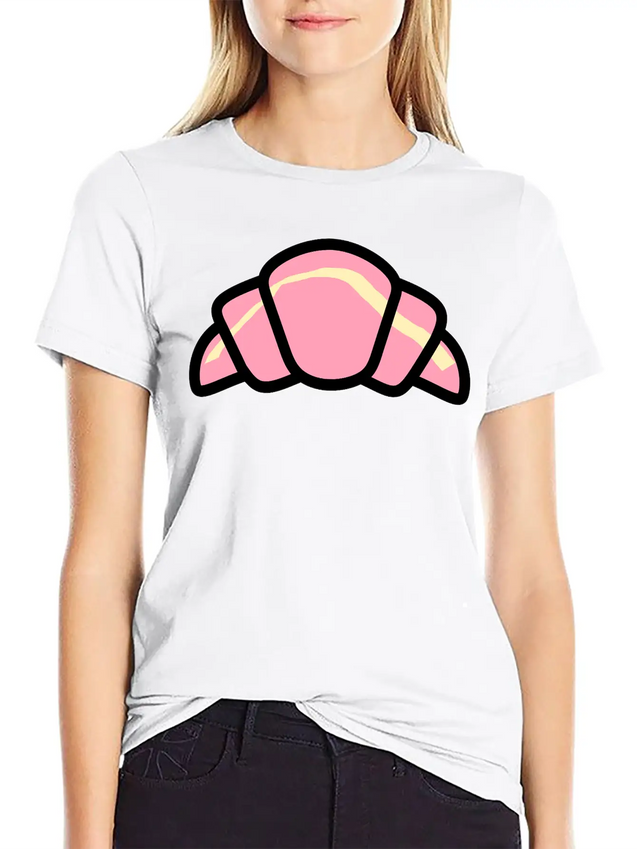 Croissant Colour Lightweight Cotton T-Shirt – Daily Comfort Graphic Shirt