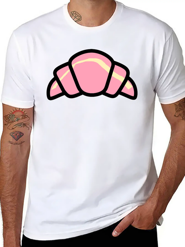 Croissant Colour Lightweight Cotton T-Shirt – Daily Comfort Graphic Shirt