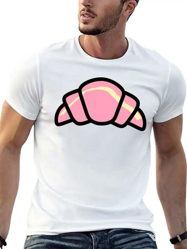 Croissant Colour Lightweight Cotton T-Shirt – Daily Comfort Graphic Shirt