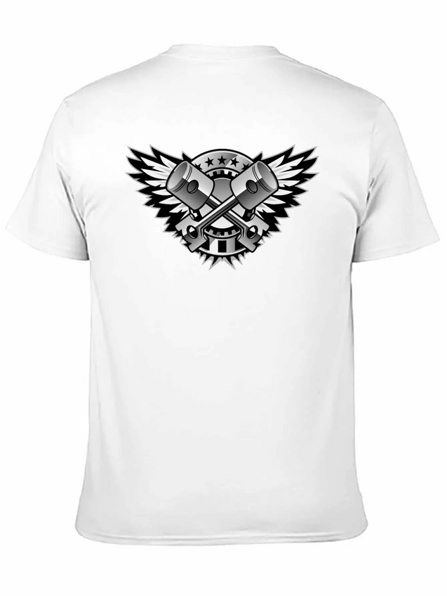 Crossed Pistons And Wings Logo Lightweight Cotton T-Shirt – Daily Comfort Graphic Shirt