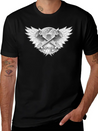 Crossed Pistons And Wings Logo Lightweight Cotton T-Shirt – Daily Comfort Graphic Shirt