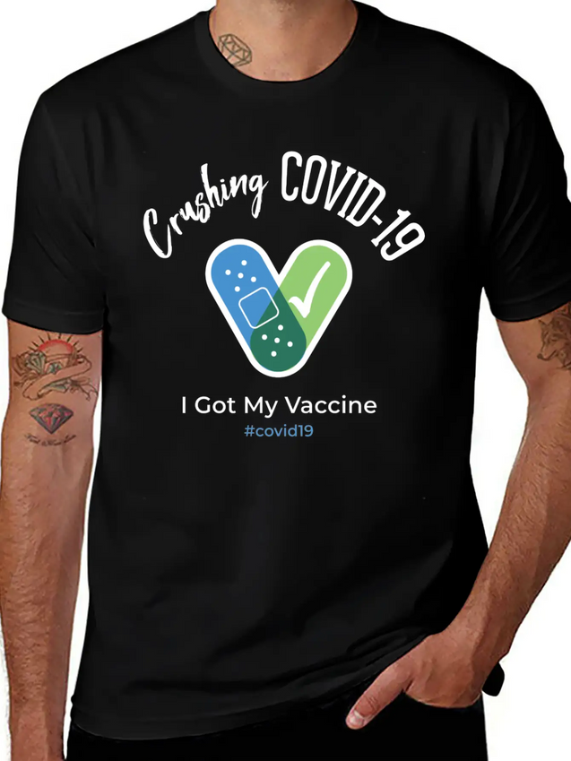 Crushing Covid19 I Got My Vaccine Lightweight Cotton T-Shirt – Daily Comfort Graphic Shirt
